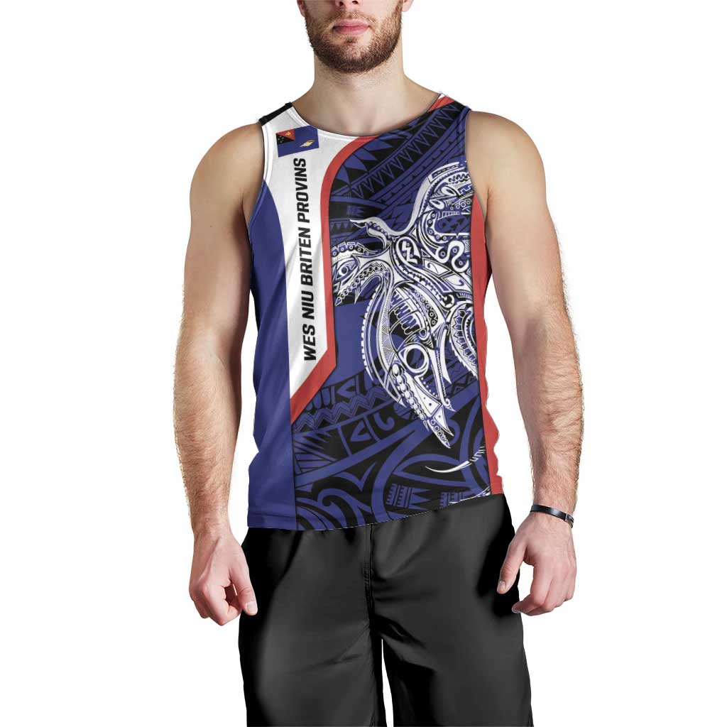 Personalised PNG West New Britain Province Men Tank Top Bird of Paradise Tattoo Flag Motif - Polynesian Pride