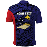 Personalised PNG West New Britain Province Polo Shirt Bird of Paradise Tattoo Flag Motif - Polynesian Pride