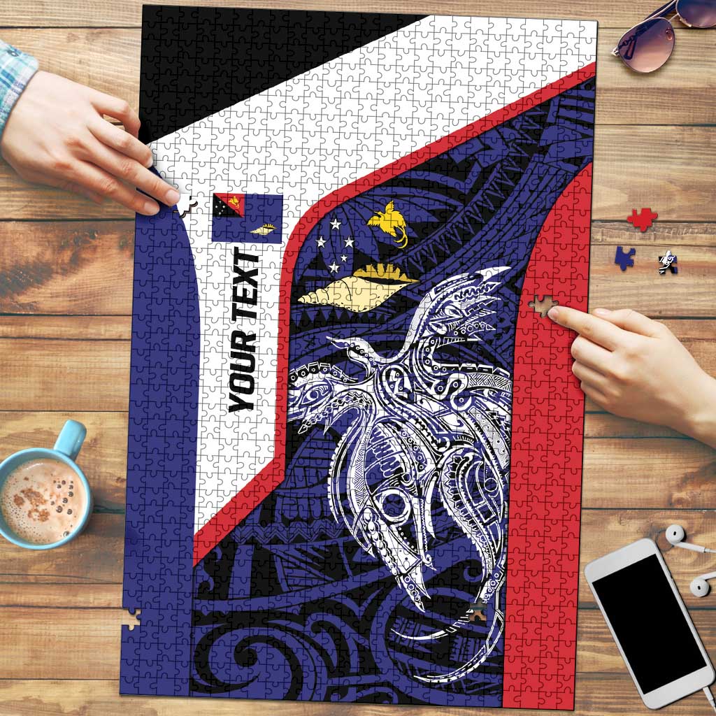 Personalised PNG West New Britain Province Puzzle Bird of Paradise Tattoo Flag Motif - Polynesian Pride