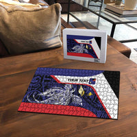 Personalised PNG West New Britain Province Puzzle Bird of Paradise Tattoo Flag Motif - Polynesian Pride