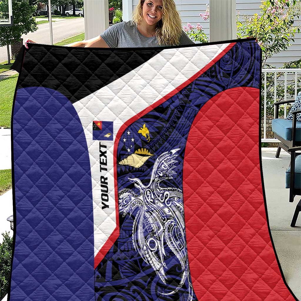 Personalised PNG West New Britain Province Quilt Bird of Paradise Tattoo Flag Motif LT9 Blue - Polynesian Pride