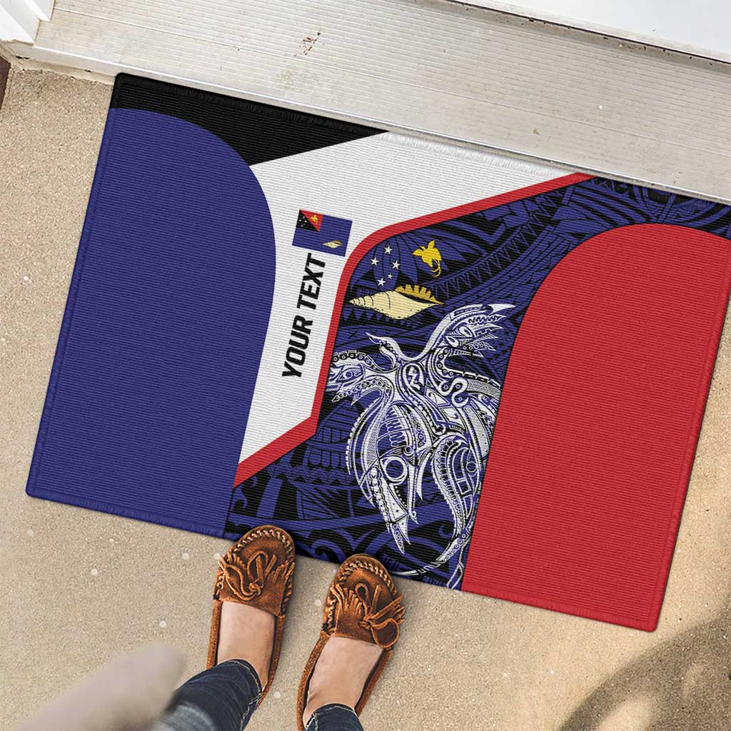 Personalised PNG West New Britain Province Rubber Doormat Bird of Paradise Tattoo Flag Motif - Polynesian Pride