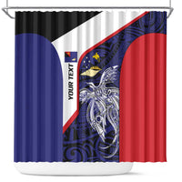 Personalised PNG West New Britain Province Shower Curtain Bird of Paradise Tattoo Flag Motif - Polynesian Pride