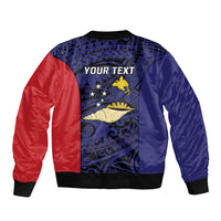 Personalised PNG West New Britain Province Sleeve Zip Bomber Jacket Bird of Paradise Tattoo Flag Motif - Polynesian Pride