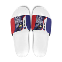 Personalised PNG West New Britain Province Slide Sandals Bird of Paradise Tattoo Flag Motif - Polynesian Pride