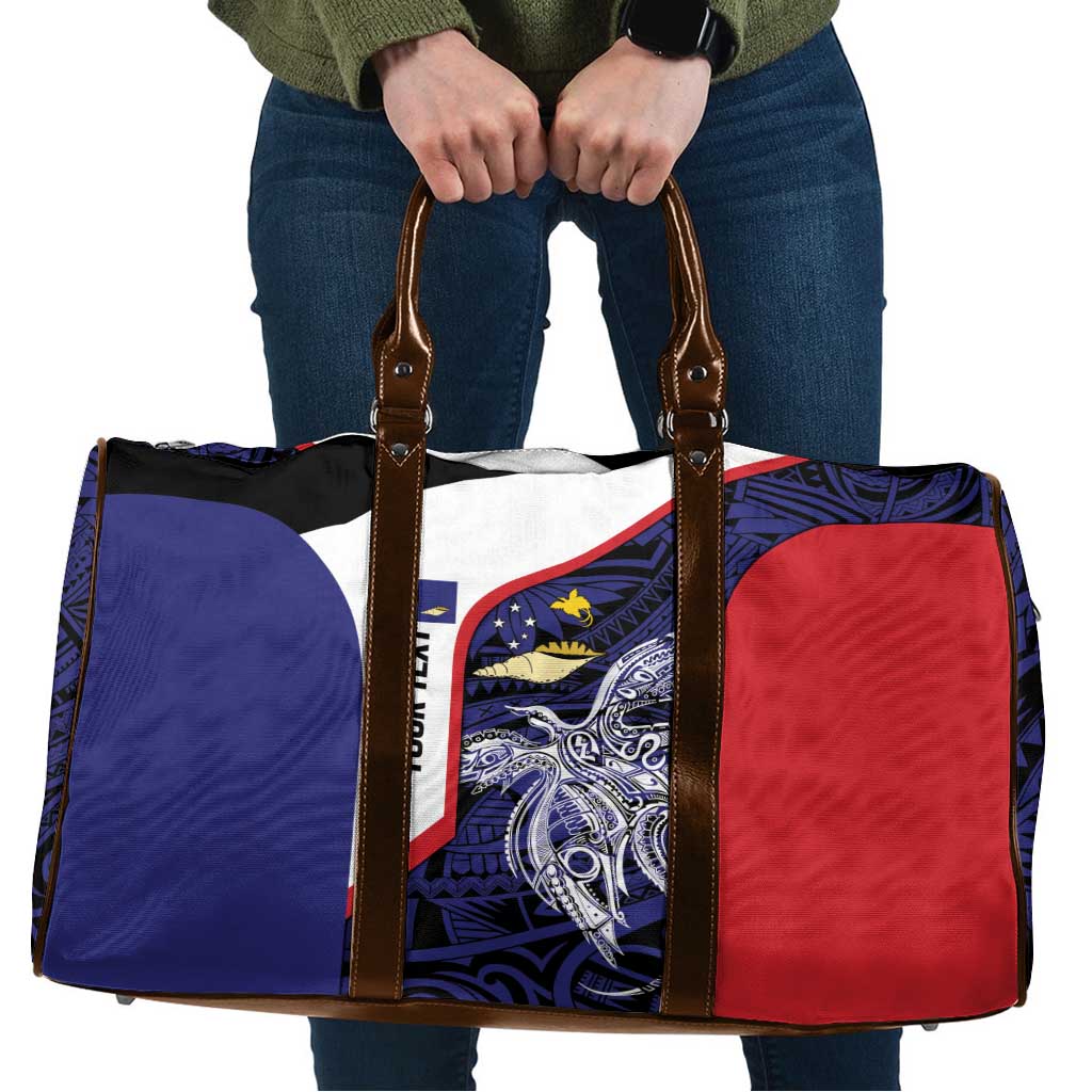 Personalised PNG West New Britain Province Travel Bag Bird of Paradise Tattoo Flag Motif - Polynesian Pride