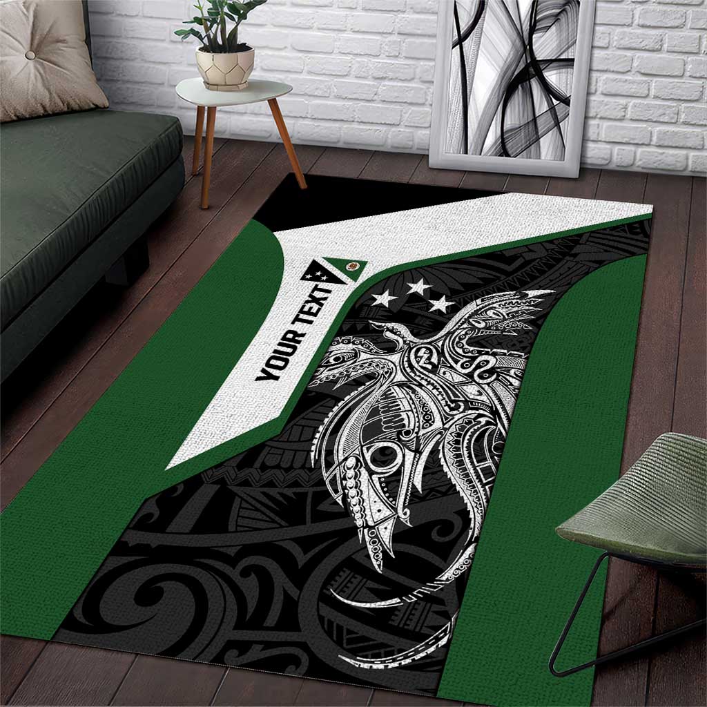Personalised PNG Western Highlands Province Area Rug Bird of Paradise Tattoo Flag Motif - Polynesian Pride