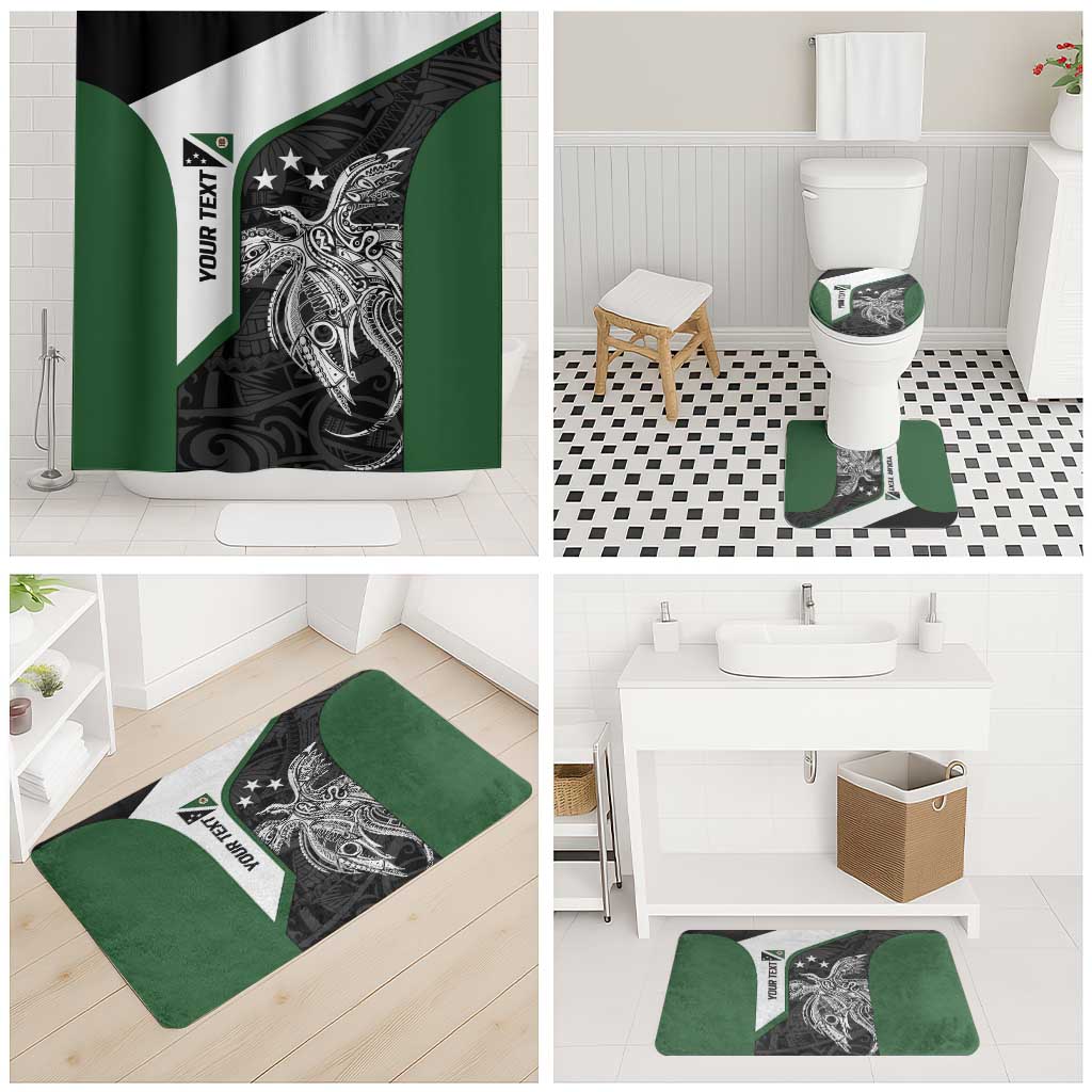 Personalised PNG Western Highlands Province Bathroom Set Bird of Paradise Tattoo Flag Motif - Polynesian Pride