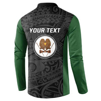 Personalised PNG Western Highlands Province Button Sweatshirt Bird of Paradise Tattoo Flag Motif - Polynesian Pride