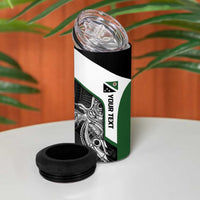 Personalised PNG Western Highlands Province 4 in 1 Can Cooler Tumbler Bird of Paradise Tattoo Flag Motif - Polynesian Pride