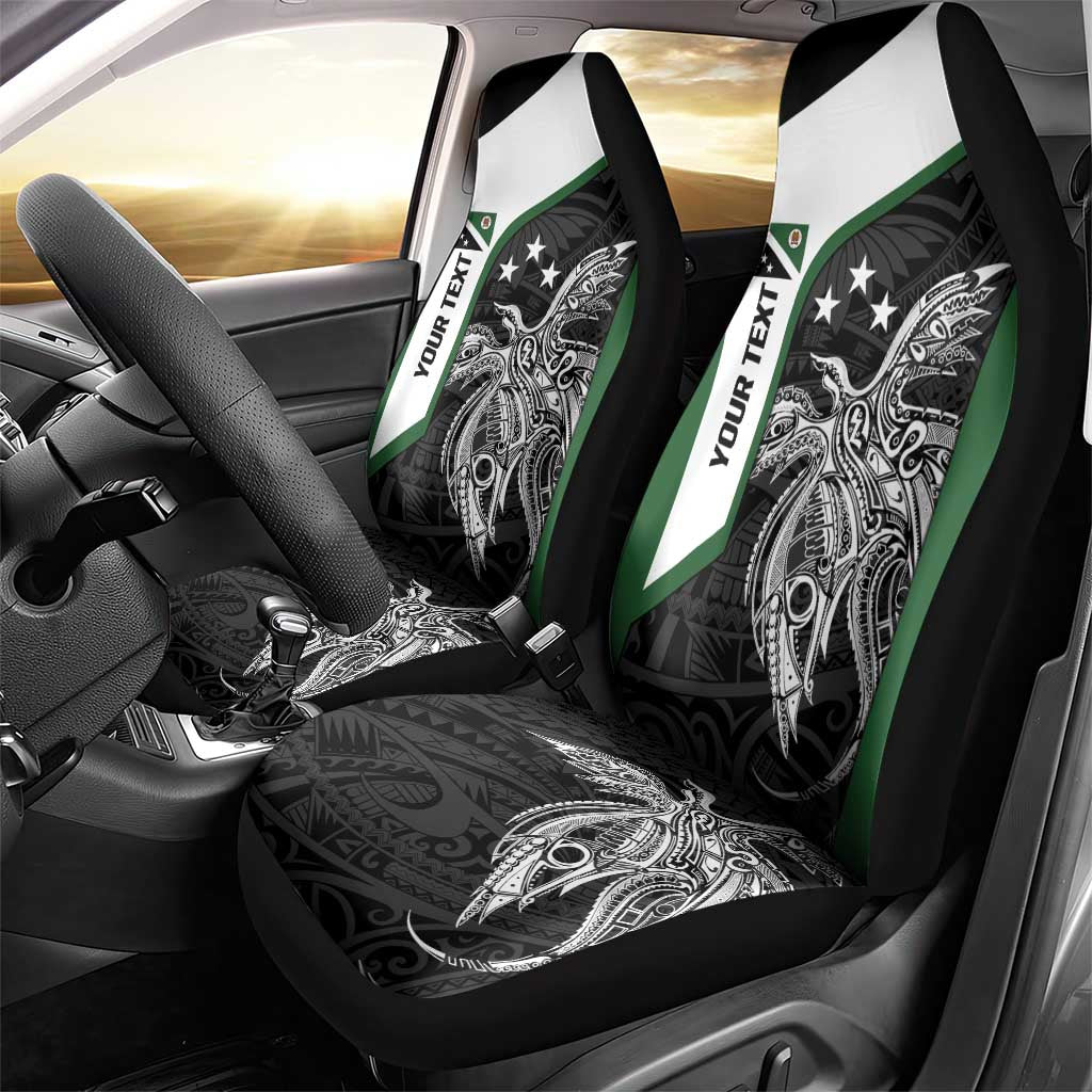 Personalised PNG Western Highlands Province Car Seat Cover Bird of Paradise Tattoo Flag Motif - Polynesian Pride