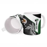 Personalised PNG Western Highlands Province Ceramic Mug Bird of Paradise Tattoo Flag Motif - Polynesian Pride