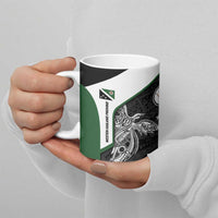 Personalised PNG Western Highlands Province Ceramic Mug Bird of Paradise Tattoo Flag Motif - Polynesian Pride