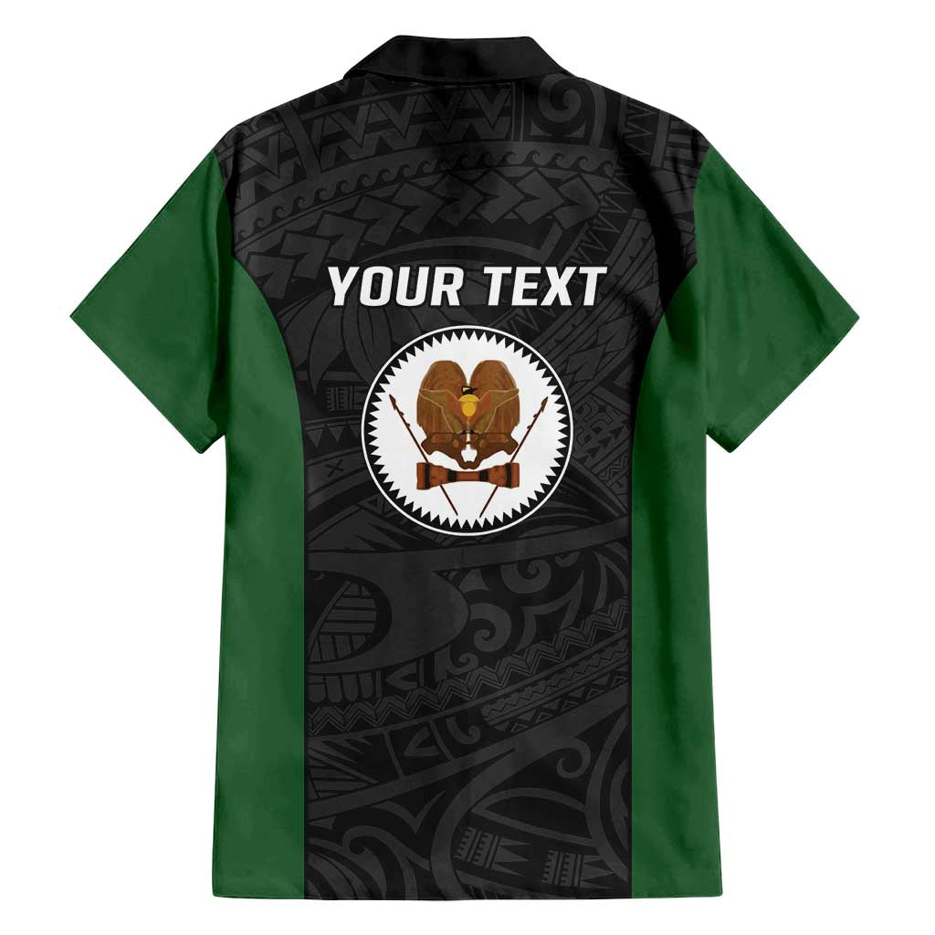 Personalised PNG Western Highlands Province Family Matching Off Shoulder Maxi Dress and Hawaiian Shirt Bird of Paradise Tattoo Flag Motif - Polynesian Pride