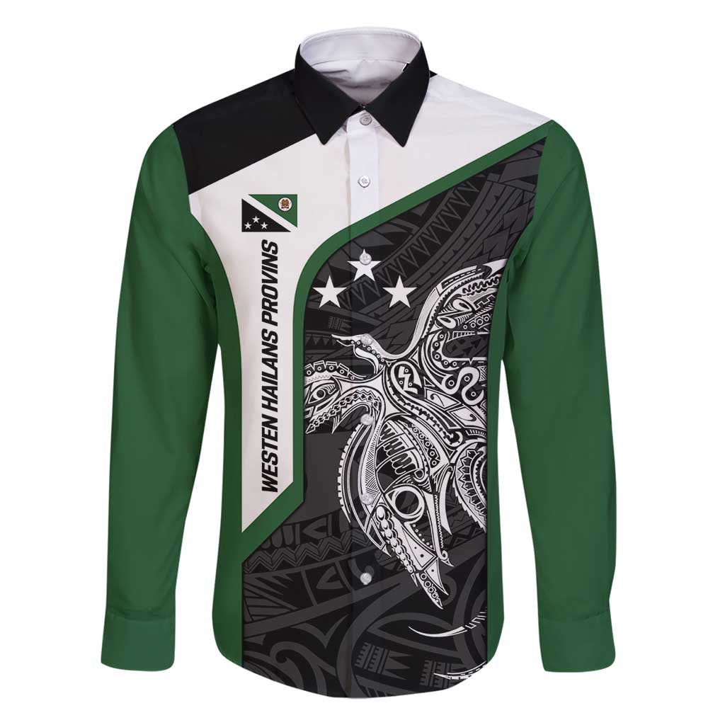 Personalised PNG Western Highlands Province Family Matching Off Shoulder Maxi Dress and Hawaiian Shirt Bird of Paradise Tattoo Flag Motif - Polynesian Pride