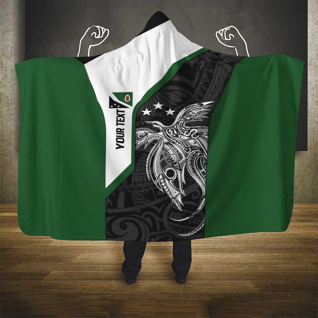 Personalised PNG Western Highlands Province Hooded Blanket Bird of Paradise Tattoo Flag Motif - Polynesian Pride