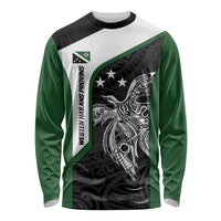 Personalised PNG Western Highlands Province Long Sleeve Shirt Bird of Paradise Tattoo Flag Motif - Polynesian Pride