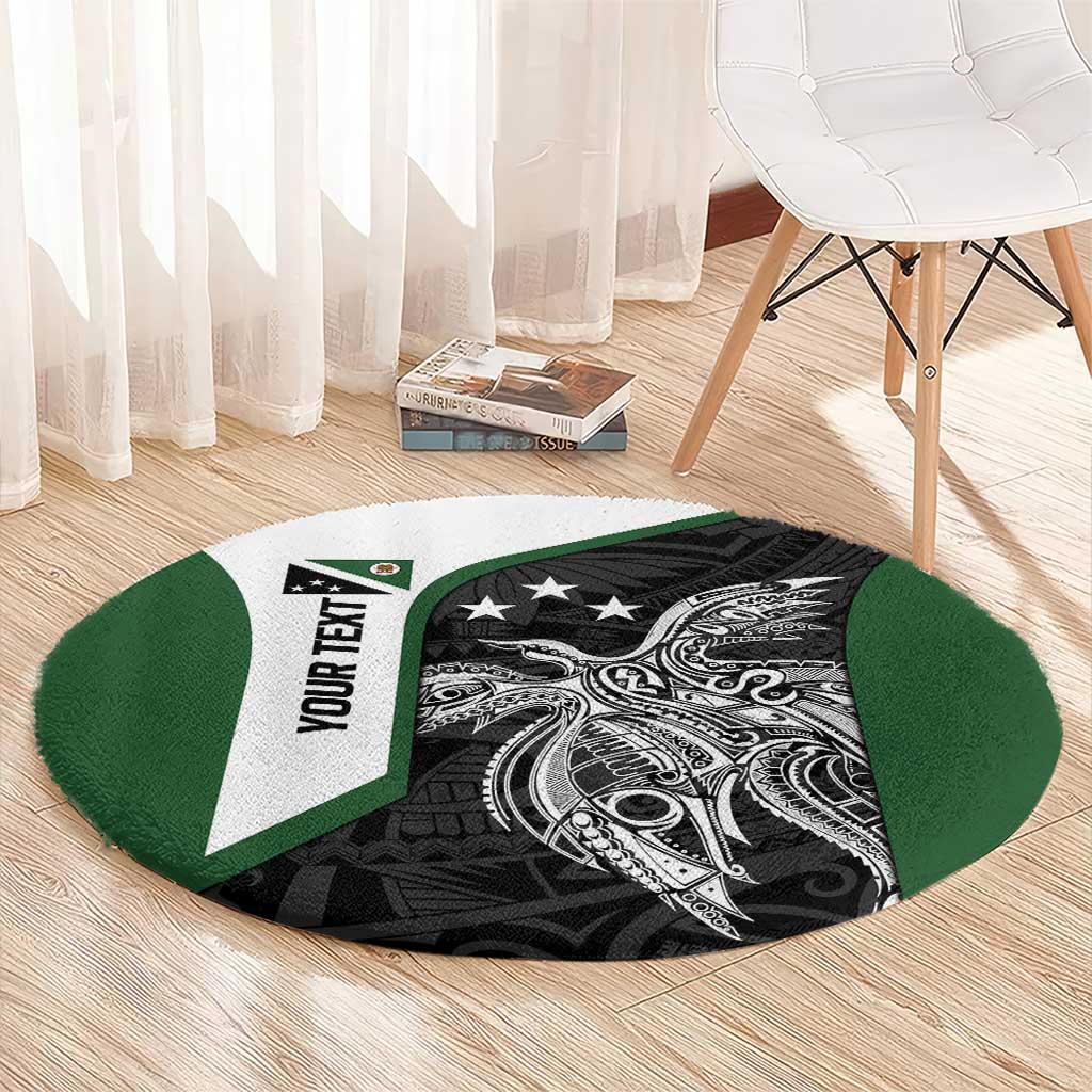 Personalised PNG Western Highlands Province Round Carpet Bird of Paradise Tattoo Flag Motif - Polynesian Pride