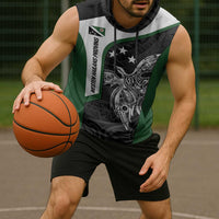 Personalised PNG Western Highlands Province Sleeveless Hoodie Bird of Paradise Tattoo Flag Motif - Polynesian Pride