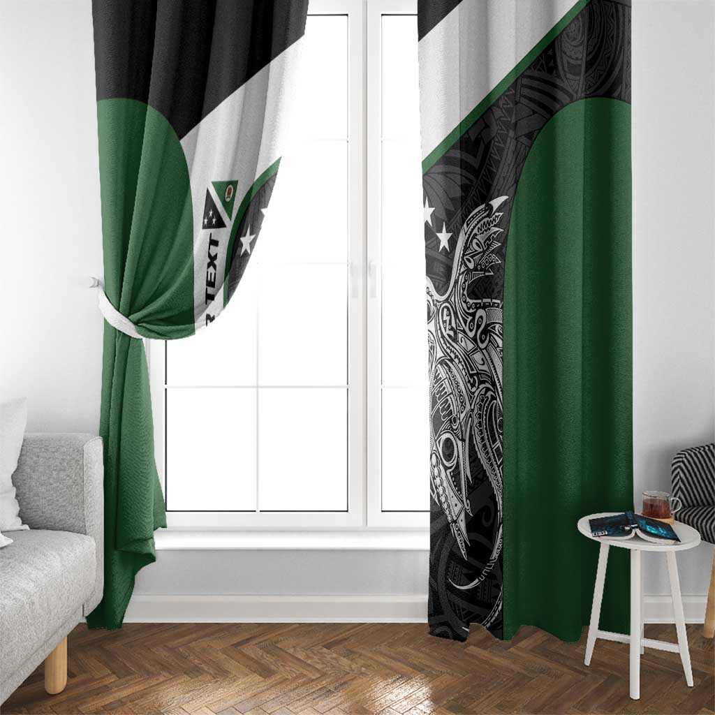 Personalised PNG Western Highlands Province Window Curtain Bird of Paradise Tattoo Flag Motif - Polynesian Pride