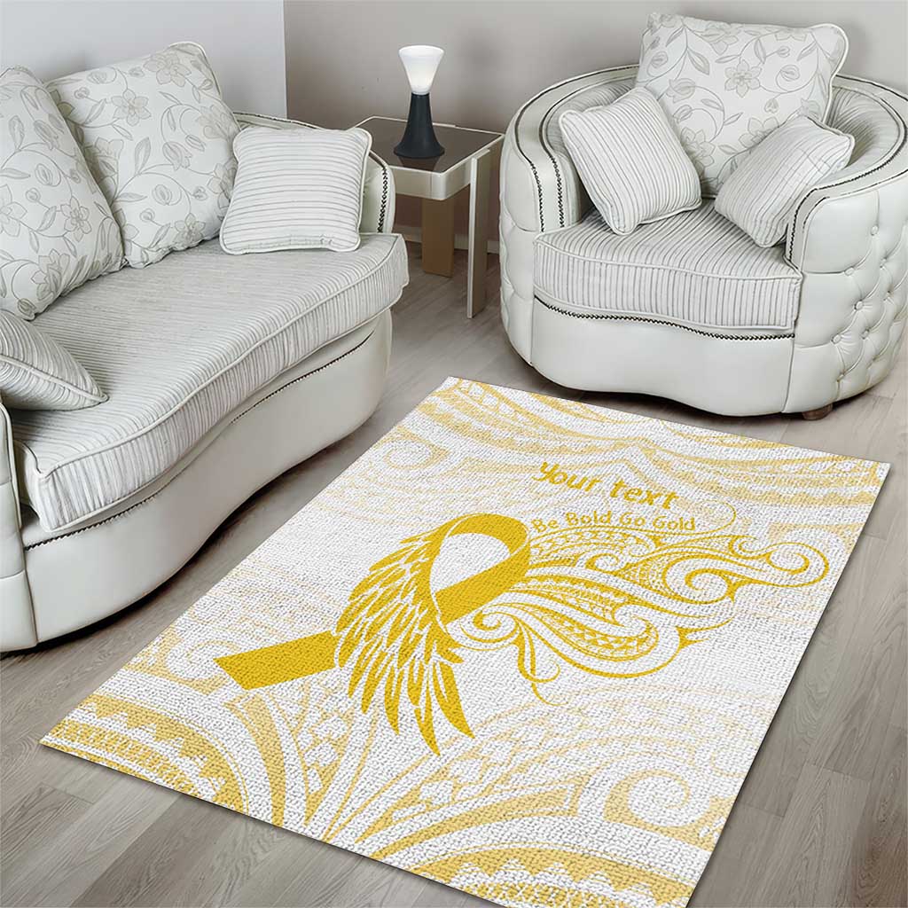 Be Bold Go Gold Polyneisan Ribbon Childhood Personalised Area Rug