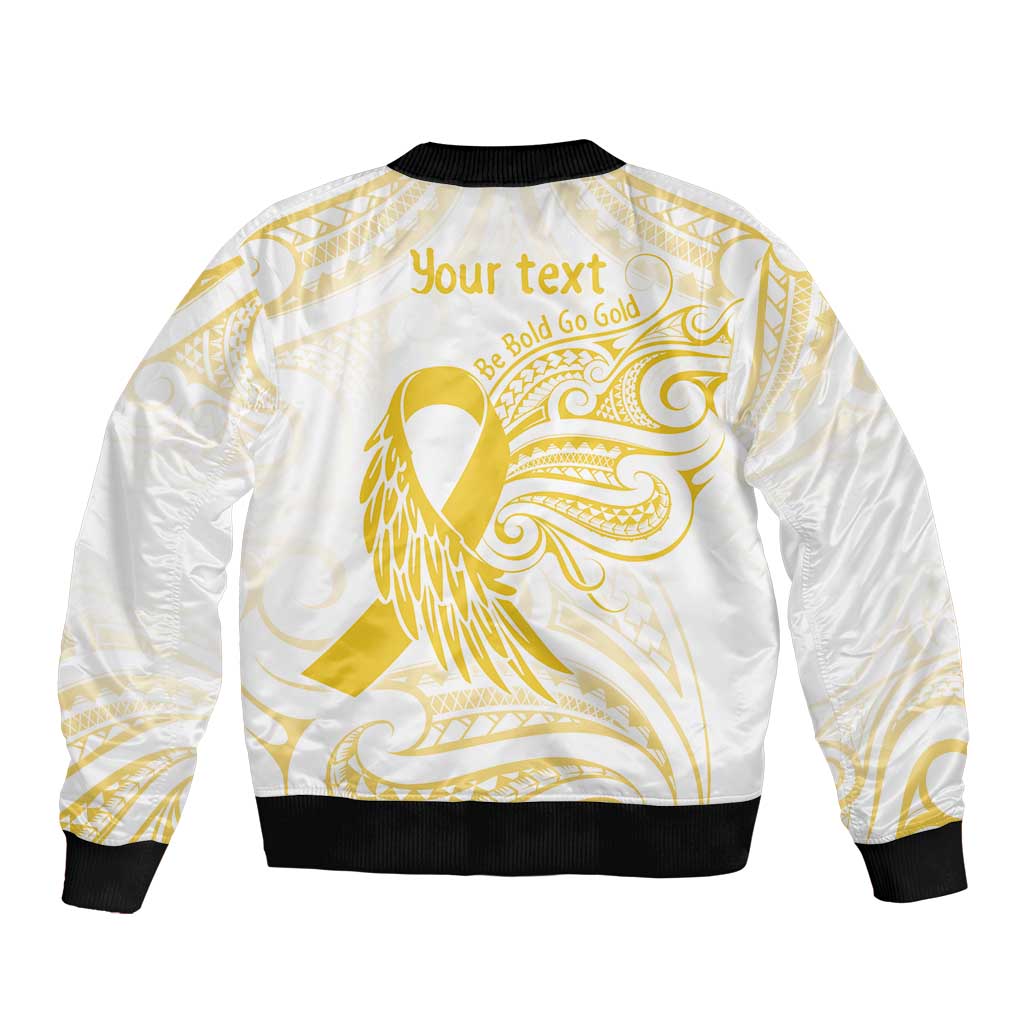 Be Bold Go Gold Polyneisan Ribbon Childhood Personalised Bomber Jacket