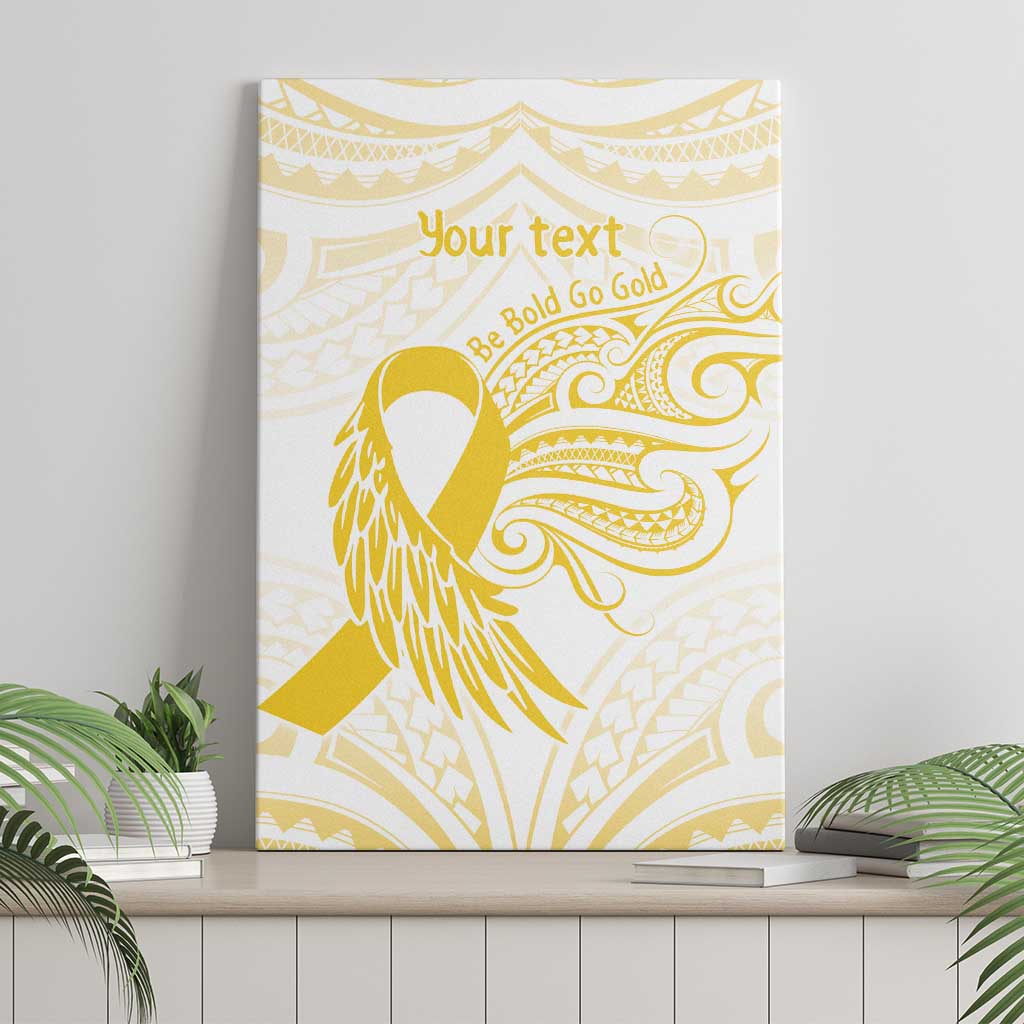 Be Bold Go Gold Polyneisan Ribbon Childhood Personalised Canvas Wall Art