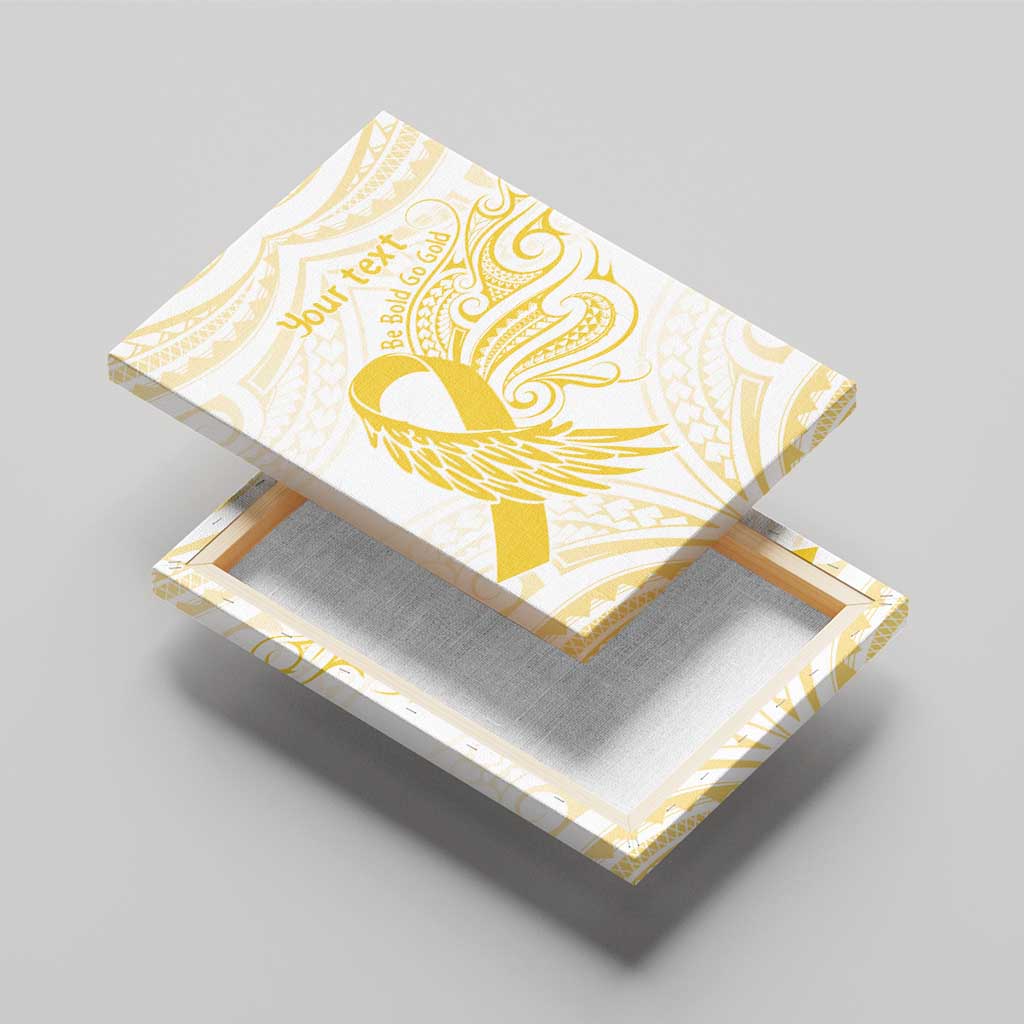 Be Bold Go Gold Polyneisan Ribbon Childhood Personalised Canvas Wall Art
