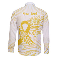 Be Bold Go Gold Polyneisan Ribbon Childhood Personalised Family Matching Mermaid Dress and Hawaiian Shirt LT9 - Polynesian Pride