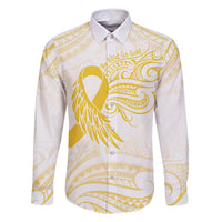 Be Bold Go Gold Polyneisan Ribbon Childhood Personalised Family Matching Summer Maxi Dress and Hawaiian Shirt