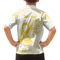 Be Bold Go Gold Polyneisan Ribbon Childhood Personalised Family Matching Tank Maxi Dress and Hawaiian Shirt LT9 - Polynesian Pride