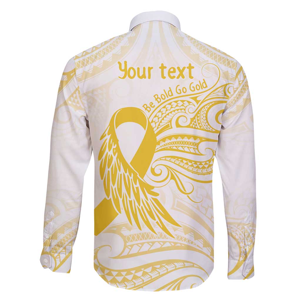 Be Bold Go Gold Polyneisan Ribbon Childhood Personalised Family Matching Tank Maxi Dress and Hawaiian Shirt LT9 - Polynesian Pride