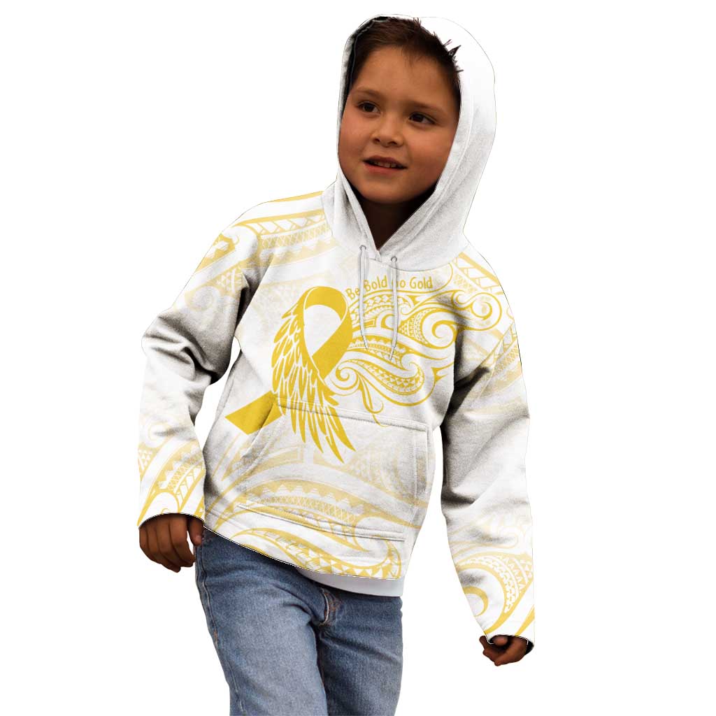 Be Bold Go Gold Polyneisan Ribbon Childhood Personalised Kid Hoodie