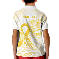 Be Bold Go Gold Polyneisan Ribbon Childhood Personalised Kid Polo Shirt