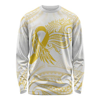 Be Bold Go Gold Polyneisan Ribbon Childhood Personalised Long Sleeve Shirt LT9 Unisex Gold - Polynesian Pride