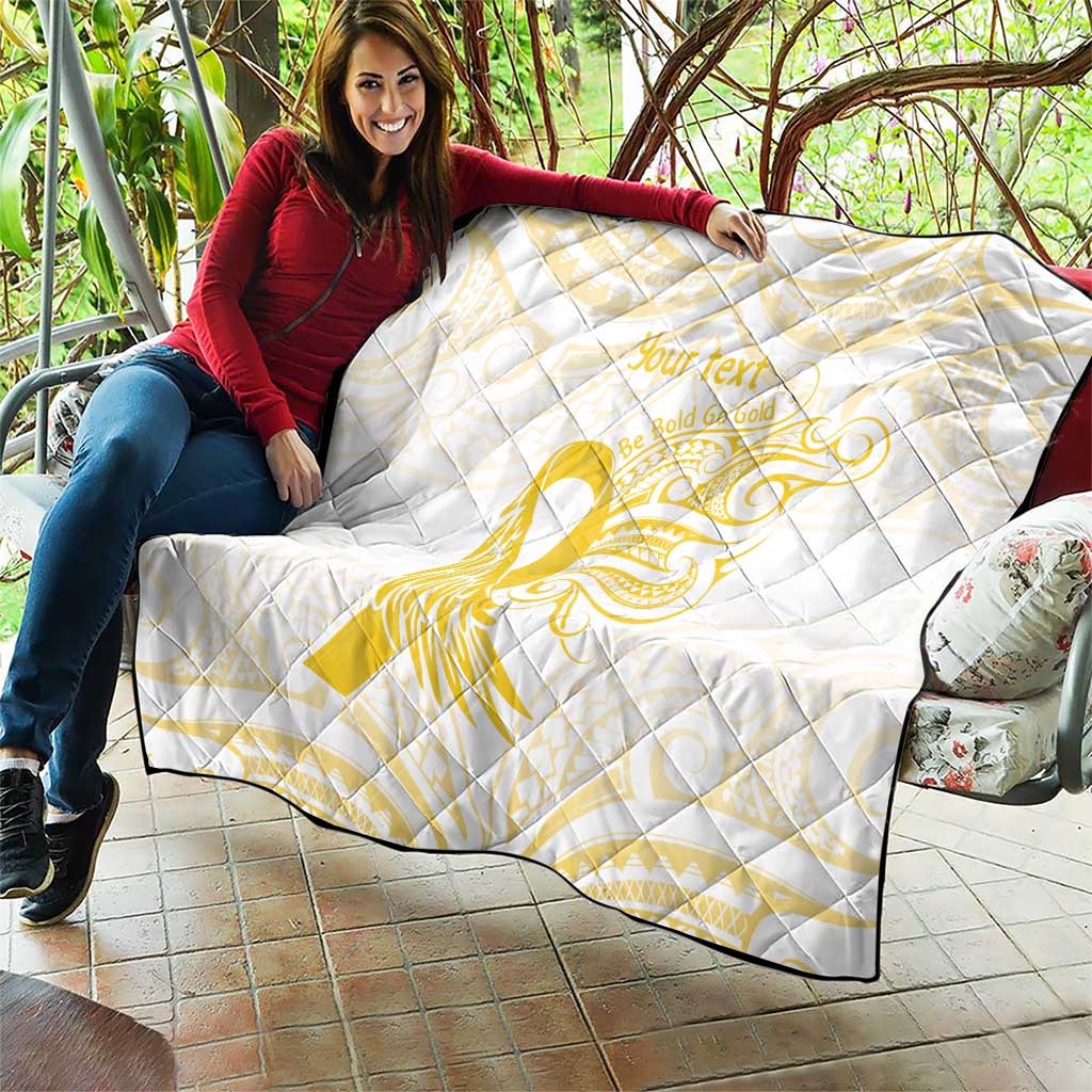 Be Bold Go Gold Polyneisan Ribbon Childhood Personalised Quilt