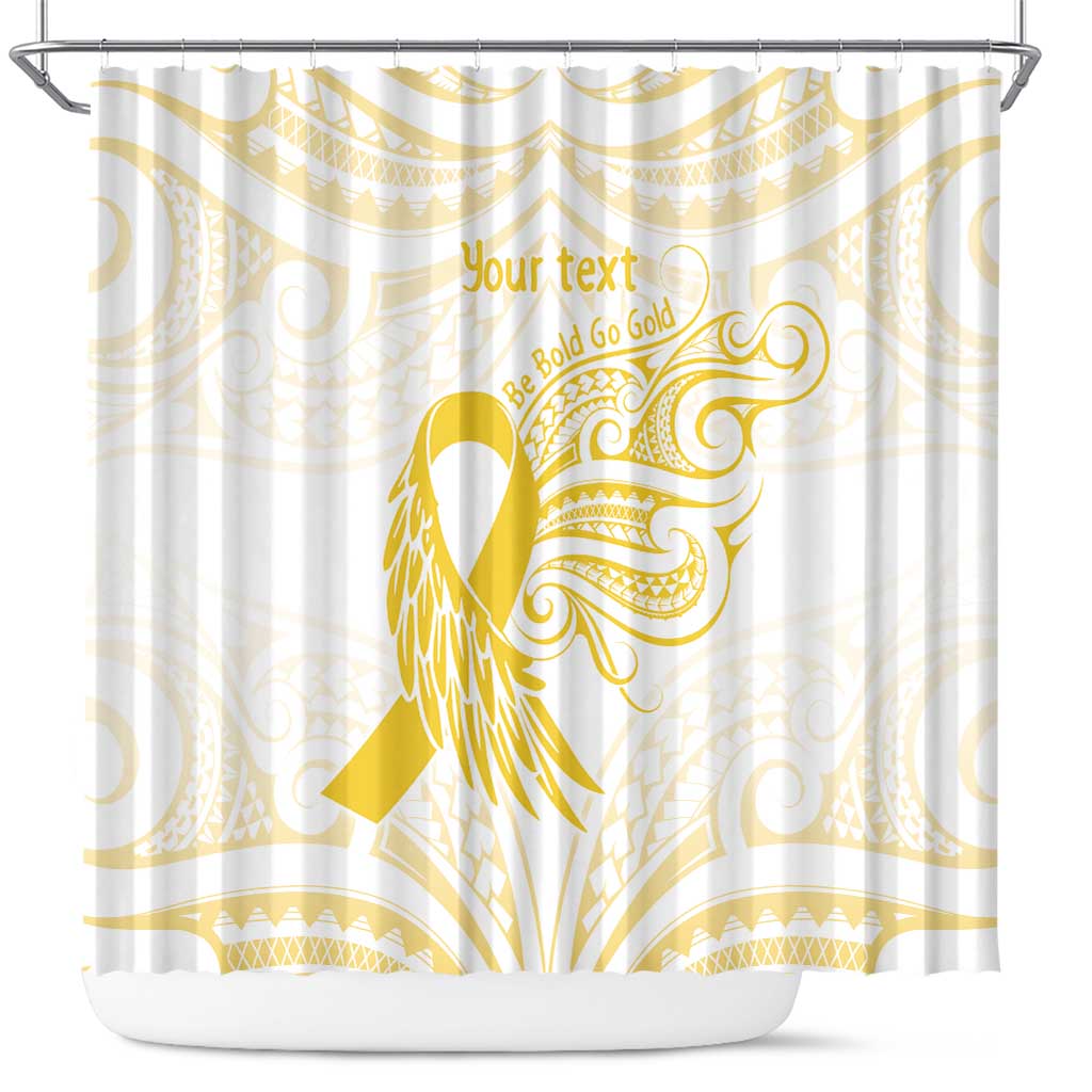 Be Bold Go Gold Polyneisan Ribbon Childhood Personalised Shower Curtain LT9 Gold - Polynesian Pride