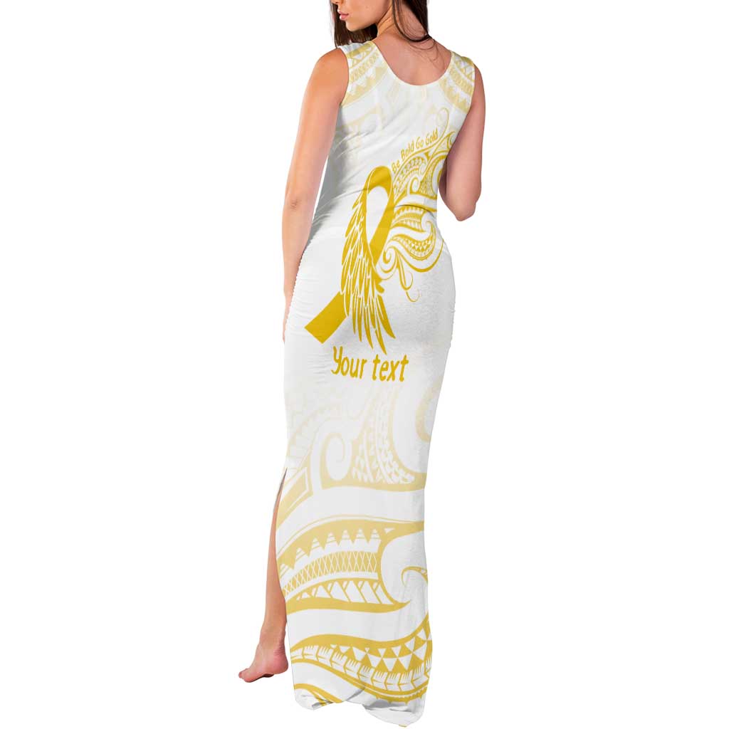 Be Bold Go Gold Polyneisan Ribbon Childhood Personalised Tank Maxi Dress