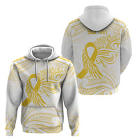 Be Bold Go Gold Polyneisan Ribbon Childhood Personalised Zip Hoodie LT9 - Polynesian Pride