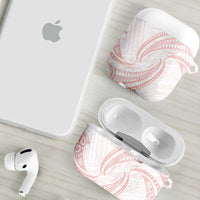 White Sunday Lotu Tamaiti AirPods Case Polynesian Wave Pastel Blush - Polynesian Pride