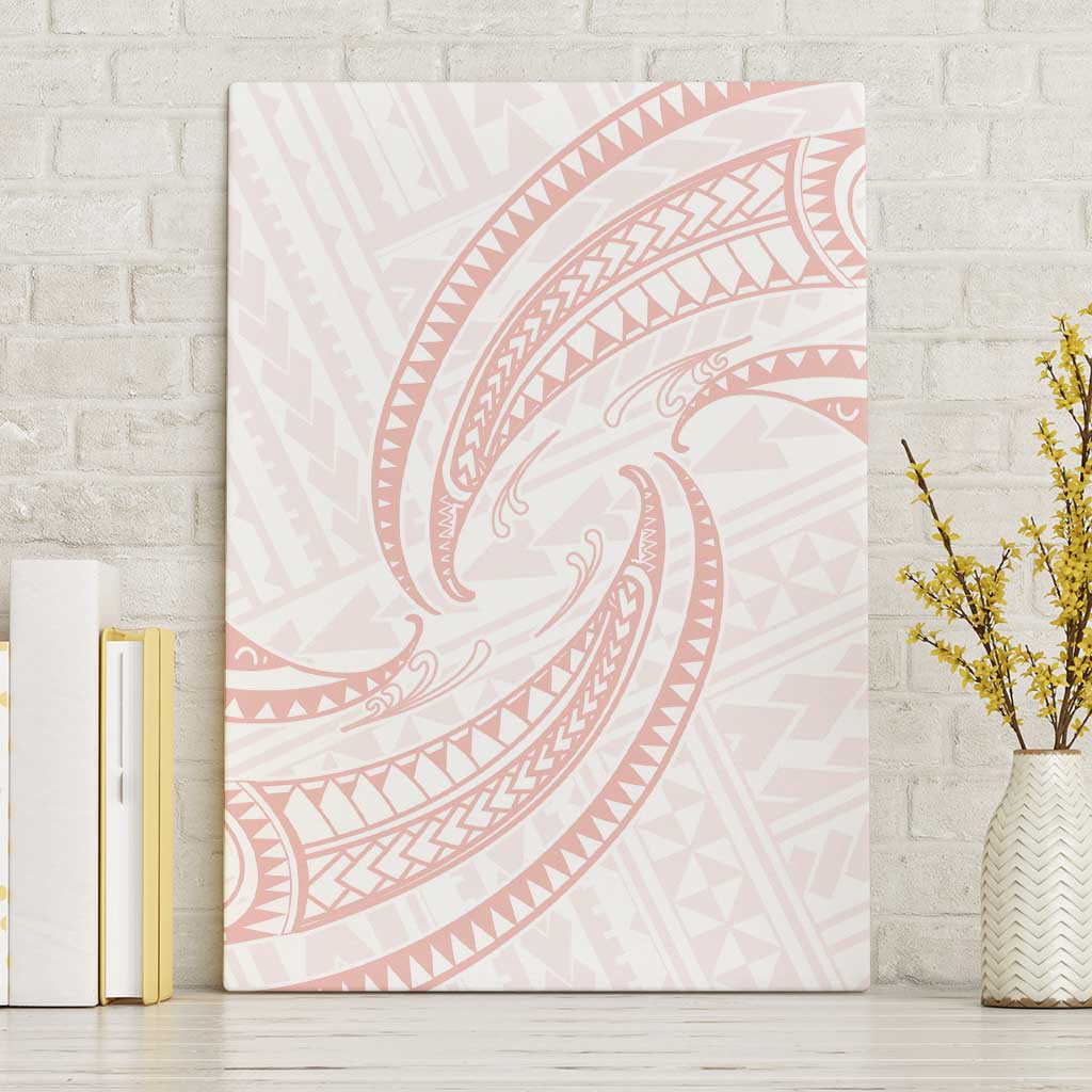 White Sunday Lotu Tamaiti Canvas Wall Art Polynesian Wave Pastel Blush - Polynesian Pride
