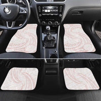 White Sunday Lotu Tamaiti Car Mats Polynesian Wave Pastel Blush - Polynesian Pride