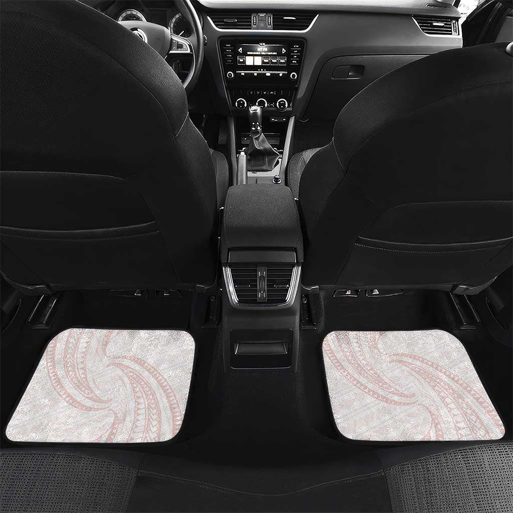 White Sunday Lotu Tamaiti Car Mats Polynesian Wave Pastel Blush - Polynesian Pride