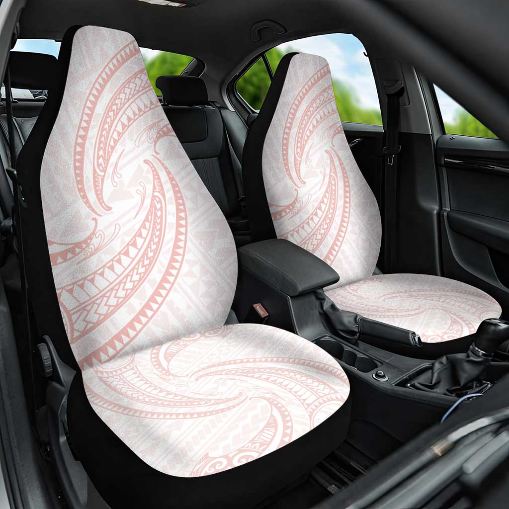 White Sunday Lotu Tamaiti Car Seat Cover Polynesian Wave Pastel Blush - Polynesian Pride