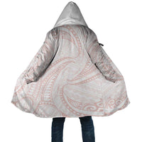 White Sunday Lotu Tamaiti Cloak Polynesian Wave Pastel Blush - Polynesian Pride