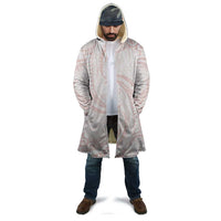 White Sunday Lotu Tamaiti Cloak Polynesian Wave Pastel Blush - Polynesian Pride