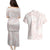 White Sunday Lotu Tamaiti Couples Matching Puletasi and Hawaiian Shirt Polynesian Wave Pastel Blush - Polynesian Pride