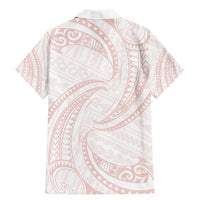 White Sunday Lotu Tamaiti Family Matching Mermaid Dress and Hawaiian Shirt Polynesian Wave Pastel Blush - Polynesian Pride