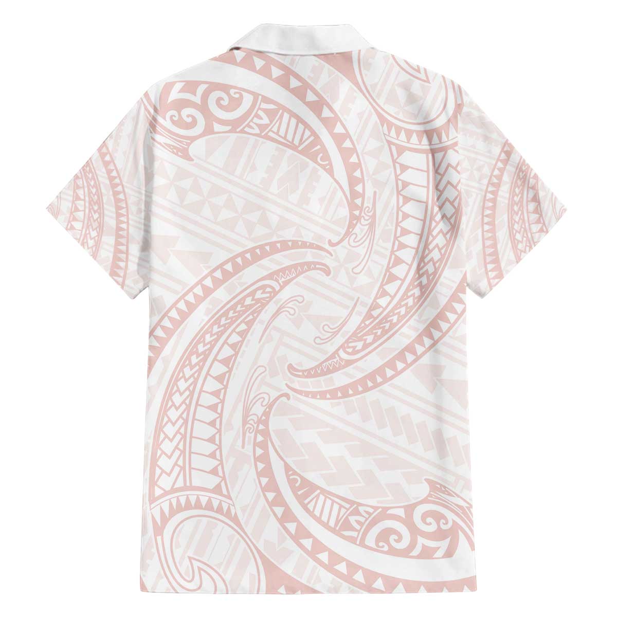 White Sunday Lotu Tamaiti Family Matching Off The Shoulder Long Sleeve Dress and Hawaiian Shirt Polynesian Wave Pastel Blush - Polynesian Pride