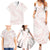 White Sunday Lotu Tamaiti Family Matching Summer Maxi Dress and Hawaiian Shirt Polynesian Wave Pastel Blush - Polynesian Pride